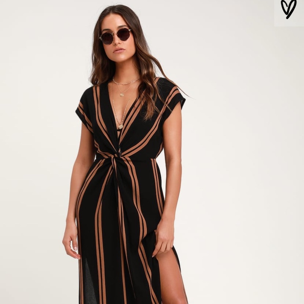 Black and Tan dress/ swimsuit cover